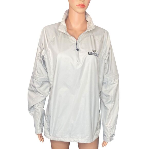 Nike Golf 1-4 Zip Pullover Jacket Performance Wear Tan Drawstring Waist - Picture 1 of 10